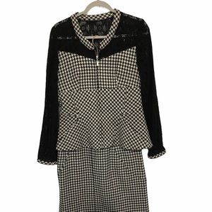 Ashro houndstooth black and white jacket & skirt.8